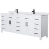 White / White Cultured Marble Top / Matte Black Hardware