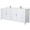 White / Carrara Cultured Marble Top / Brushed Nickel Hardware