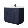 Dark Blue / White Quartz Top / Matte Black Hardware