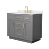 Dark Gray / Giotto Quartz Top / Brushed Gold Hardware