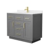 Dark Gray / White Quartz Top / Brushed Gold Hardware