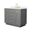 Dark Gray / White Quartz Top / Brushed Gold Hardware