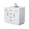 White / Giotto Quartz Top / Matte Black Hardware