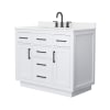 White / White Quartz Top / Matte Black Hardware