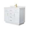 White / Giotto Quartz Top / Brushed Gold Hardware