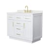 White / Giotto Quartz Top / Brushed Gold Hardware