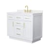 White / White Quartz Top / Brushed Gold Hardware