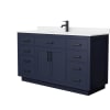 Dark Blue / White Quartz Top / Matte Black Hardware