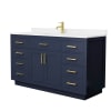 Dark Blue / White Quartz Top / Brushed Gold Hardware