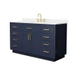 Dark Blue / White Quartz Top / Brushed Gold Hardware