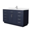 Dark Blue / White Quartz Top / Brushed Nickel Hardware