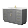 Dark Gray / Giotto Quartz Top / Brushed Gold Hardware