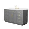 Dark Gray / White Quartz Top / Brushed Gold Hardware