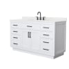 White / Giotto Quartz Top / Matte Black Hardware