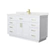 White / Giotto Quartz Top / Brushed Gold Hardware