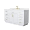 White / Giotto Quartz Top / Brushed Gold Hardware