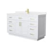 White / White Quartz Top / Brushed Gold Hardware