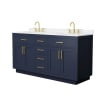 Dark Blue / White Quartz Top / Brushed Gold Hardware