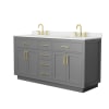 Dark Gray / Giotto Quartz Top / Brushed Gold Hardware