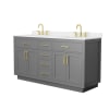 Dark Gray / White Quartz Top / Brushed Gold Hardware