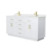 White / Giotto Quartz Top / Brushed Gold Hardware