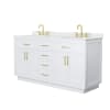 White / Giotto Quartz Top / Brushed Gold Hardware