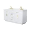 White / White Quartz Top / Brushed Gold Hardware