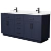 Dark Blue / Carrara Cultured Marble Top / Matte Black Hardware