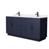 Dark Blue / White Quartz Top / Matte Black Hardware