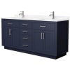 Dark Blue / Carrara Cultured Marble Top / Brushed Nickel Hardware