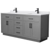 Dark Gray / White Cultured Marble Top / Matte Black Hardware