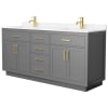 Dark Gray / Carrara Cultured Marble Top / Brushed Gold Hardware