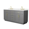 Dark Gray / Giotto Quartz Top / Brushed Gold Hardware