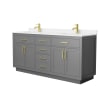 Dark Gray / White Quartz Top / Brushed Gold Hardware