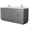 Dark Gray / White Cultured Marble Top / Brushed Nickel Hardware