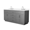 Dark Gray / White Quartz Top / Brushed Nickel Hardware