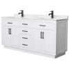 White / Carrara Cultured Marble Top / Matte Black Hardware