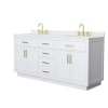 White / Giotto Quartz Top / Brushed Gold Hardware