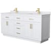 White / White Cultured Marble Top / Brushed Gold Hardware