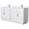 White / Carrara Cultured Marble Top / Brushed Nickel Hardware