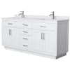 White / White Cultured Marble Top / Brushed Nickel Hardware