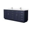 Dark Blue / White Quartz Top / Brushed Nickel Hardware