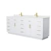 White / Giotto Quartz Top / Brushed Gold Hardware