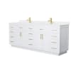 White / White Quartz Top / Brushed Gold Hardware