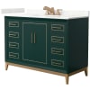 Green / Giotto Quartz Top / Satin Bronze Hardware