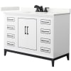 White / Giotto Quartz Top / Matte Black Hardware