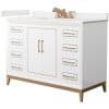 White / White Quartz Top / Satin Bronze Hardware