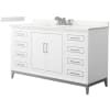 White / Giotto Quartz Top / Brushed Nickel Hardware