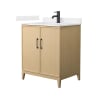 White Oak / Carrara Cultured Marble Top / Matte Black Hardware