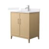 White Oak / White Cultured Marble Top / Brushed Nickel Hardware